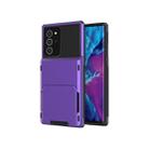 For Samsung Galaxy Note20 Scratch-Resistant Shockproof Heavy Duty Rugged Armor Protective Case with Card Slot(Purple) - 1