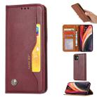 For iPhone 12 mini Knead Skin Texture Horizontal Flip Leather Case with Photo Frame & Holder & Card Slots & Wallet(Wine Red) - 1