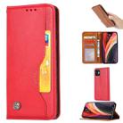 For iPhone 12 / 12 Pro Knead Skin Texture Horizontal Flip Leather Case with Photo Frame & Holder & Card Slots & Wallet(Red) - 1