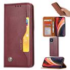 For iPhone 12 Pro Max Knead Skin Texture Horizontal Flip Leather Case with Photo Frame & Holder & Card Slots & Wallet(Wine Red) - 1