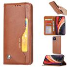 For iPhone 12 Pro Max Knead Skin Texture Horizontal Flip Leather Case with Photo Frame & Holder & Card Slots & Wallet(Brown) - 1