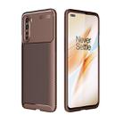 For OnePlus Nord Carbon Fiber Texture Shockproof TPU Case(Brown) - 1