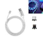 2 in 1 USB to 8 Pin + Micro USB Magnetic Suction Colorful Streamer Mobile Phone Charging Cable, Length: 2m(Color Light) - 2