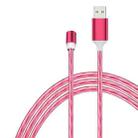 2 in 1 USB to 8 Pin + Micro USB Magnetic Suction Colorful Streamer Mobile Phone Charging Cable, Length: 2m(Red Light) - 3