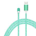 2 in 1 USB to 8 Pin + Micro USB Magnetic Suction Colorful Streamer Mobile Phone Charging Cable, Length: 2m(Green Light) - 2