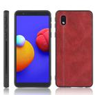 For Samsung Galaxy A01 Core / M01 Core Shockproof Sewing Cow Pattern Skin PC + PU + TPU Case(Red) - 1