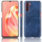 For OPPO A91 Shockproof Litchi Texture PC + PU Case(Blue) - 1