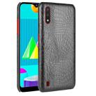 For Samsung Galaxy M01 Shockproof Crocodile Texture PC + PU Case(Black) - 1