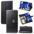 For OPPO Reno 2F/Reno 2Z Retro Solid Color Leather Buckle Phone Case with Lanyard & Photo Frame & Card Slot & Wallet & Stand Function(Black) - 1