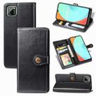 For OPPO Realme C11 Retro Solid Color Leather Buckle Phone Case with Lanyard & Photo Frame & Card Slot & Wallet & Stand Function(Black) - 1