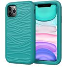 For iPhone 11 Wave Pattern 3 in 1 Silicone+PC Shockproof Protective Case(Dark Sea Green) - 1