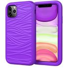 For iPhone 11 Wave Pattern 3 in 1 Silicone+PC Shockproof Protective Case(Purple) - 1