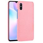 For Xiaomi Redmi 9A Shockproof Crocodile Texture PC + PU Case(Pink) - 1