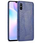 For Xiaomi Redmi 9A Shockproof Crocodile Texture PC + PU Case(Blue) - 1