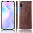 For Xiaomi Redmi 9A Shockproof Litchi Texture PC + PU Case(Brown) - 1