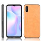 For Xiaomi Redmi 9A Shockproof Sewing Cow Pattern Skin PC + PU + TPU Case(Orange) - 1