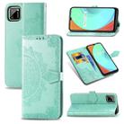 For OPPO Realme C11 Mandala Flower Embossed Horizontal Flip Leather Case with Bracket / Card Slot / Wallet / Lanyard(Green) - 1