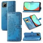 For OPPO Realme C11 Mandala Flower Embossed Horizontal Flip Leather Case with Bracket / Card Slot / Wallet / Lanyard(Blue) - 1