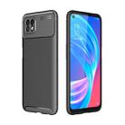 For OPPO A72 Carbon Fiber Texture Shockproof TPU Case(Black) - 1