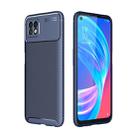 For OPPO A72 Carbon Fiber Texture Shockproof TPU Case(Blue) - 1