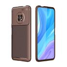 For Huawei Enjoy 20 Pro Carbon Fiber Texture Shockproof TPU Case(Brown) - 1