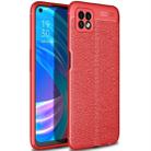 For OPPO A72 Litchi Texture TPU Shockproof Case(Red) - 1