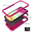 For iPhone 11 Pro Max Wave Pattern 3 in 1 Silicone+PC Shockproof Protective Case(Hot Pink) - 3