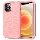 For iPhone 12 mini Wave Pattern 3 in 1 Silicone+PC Shockproof Protective Case(Rose Gold) - 1