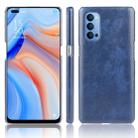 For Oppo Reno4 Shockproof Litchi Texture PC + PU Case(Blue) - 1