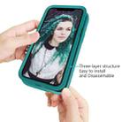 For iPhone 12 / 12 Pro Wave Pattern 3 in 1 Silicone+PC Shockproof Protective Case(Dark Sea Green) - 4
