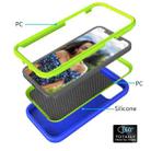 For iPhone 12 Pro Max Wave Pattern 3 in 1 Silicone+PC Shockproof Protective Case(Blue+Olivine) - 4