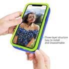 For iPhone 12 Pro Max Wave Pattern 3 in 1 Silicone+PC Shockproof Protective Case(Blue+Olivine) - 5
