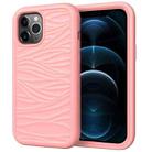For iPhone 12 Pro Max Wave Pattern 3 in 1 Silicone+PC Shockproof Protective Case(Rose Gold) - 1