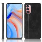 For Oppo Reno4 Pro Shockproof Sewing Cow Pattern Skin PC + PU + TPU Case(Black) - 1
