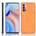 For Oppo Reno4 Pro Shockproof Sewing Cow Pattern Skin PC + PU + TPU Case(Orange) - 1