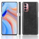 For OPPO Reno4 Pro Shockproof Litchi Texture PC + PU Case(Black) - 1