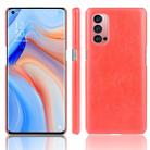 For OPPO Reno4 Pro Shockproof Litchi Texture PC + PU Case(Red) - 1