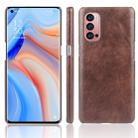 For OPPO Reno4 Pro Shockproof Litchi Texture PC + PU Case(Brown) - 1