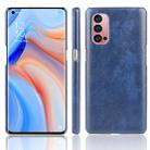 For OPPO Reno4 Pro Shockproof Litchi Texture PC + PU Case(Blue) - 1