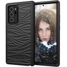 For Samsung Galaxy Note20 Ultra Wave Pattern 3 in 1 Silicone+PC Shockproof Protective Case(Black) - 1