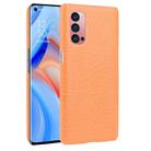 For OPPO Reno4 Pro Shockproof Crocodile Texture PC + PU Case(Orange) - 1