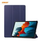 ENKAY ENK-8010 PU Leather + Plastic Smart Case with Three-folding Holder for Samsung Galaxy Tab S8 / Galaxy Tab S7 11.0 T870 / T875(Dark Blue) - 1