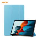 ENKAY ENK-8010 PU Leather + Plastic Smart Case with Three-folding Holder for Samsung Galaxy Tab S8 / Galaxy Tab S7 11.0 T870 / T875(Light Blue) - 1