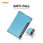 ENKAY ENK-8010 PU Leather + Plastic Smart Case with Three-folding Holder for Samsung Galaxy Tab S8 / Galaxy Tab S7 11.0 T870 / T875(Light Blue) - 2
