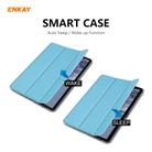 ENKAY ENK-8010 PU Leather + Plastic Smart Case with Three-folding Holder for Samsung Galaxy Tab S8 / Galaxy Tab S7 11.0 T870 / T875(Light Blue) - 3