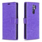 For Xiaomi Redmi 9 Crazy Horse Texture Horizontal Flip Leather Case with Holder & Card Slots & Wallet & Photo Frame(Purple) - 1