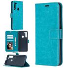 For Motorola Moto G8 Crazy Horse Texture Horizontal Flip Leather Case with Holder & Card Slots & Wallet & Photo Frame(Blue) - 2