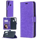 For Motorola Moto G8 Crazy Horse Texture Horizontal Flip Leather Case with Holder & Card Slots & Wallet & Photo Frame(Purple) - 2