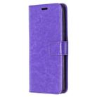 For Motorola Moto G8 Crazy Horse Texture Horizontal Flip Leather Case with Holder & Card Slots & Wallet & Photo Frame(Purple) - 3