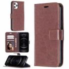 For iPhone 12 / 12 Pro Crazy Horse Texture Horizontal Flip Leather Case with Holder & Card Slots & Wallet & Photo Frame(Brown) - 1